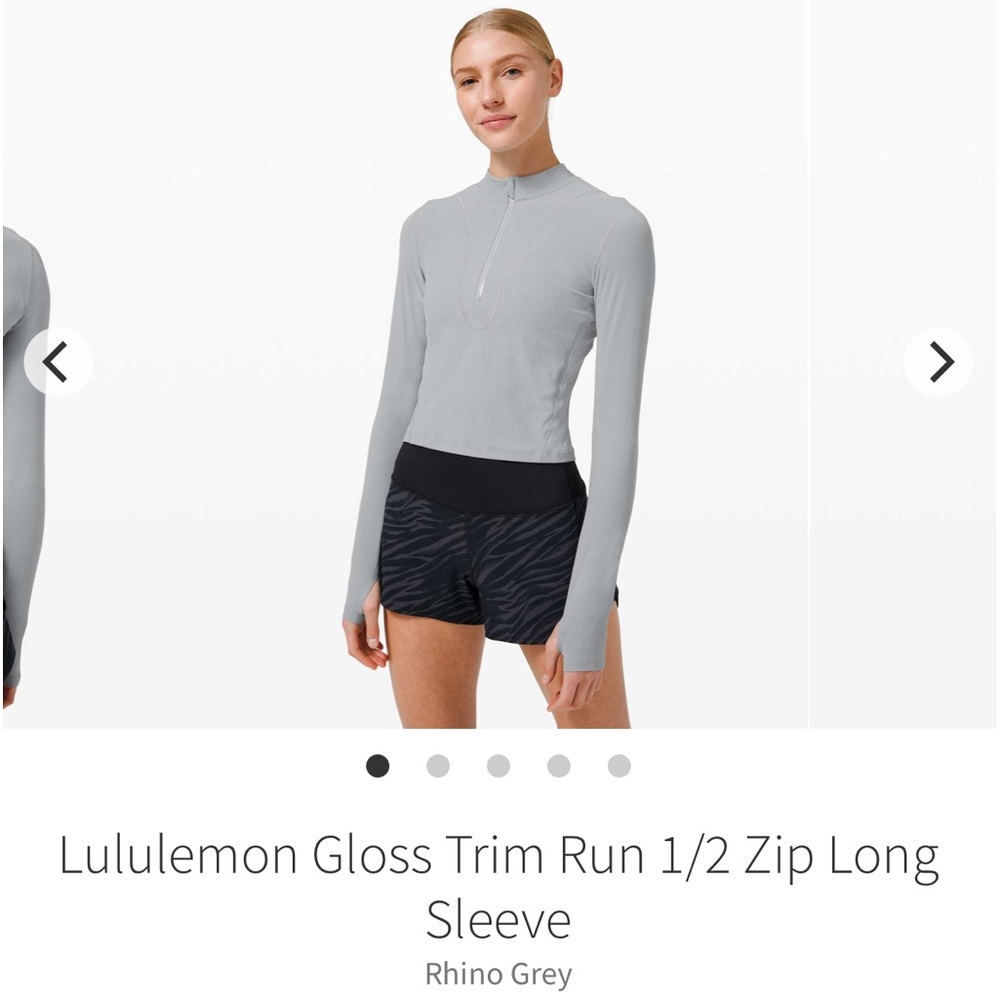 Gloss Trim Run 1/2 Zip Long Sleeve Rhino Grey